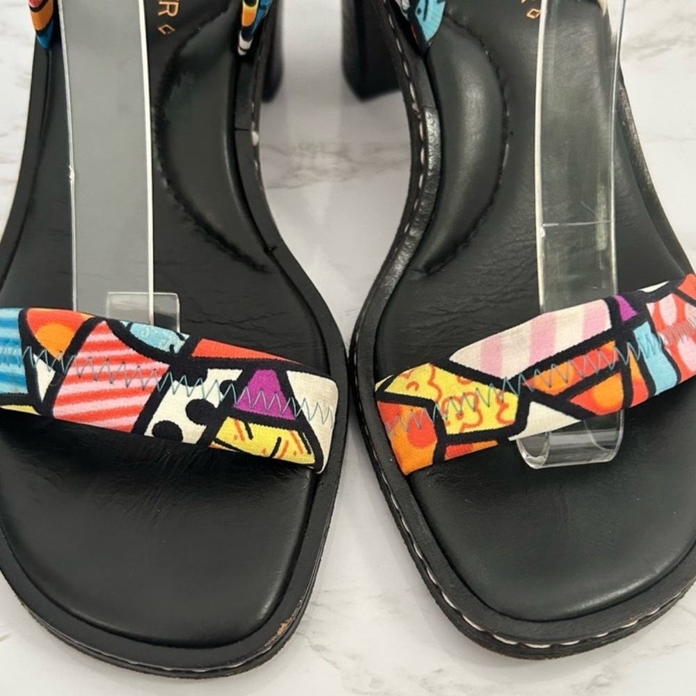 Colorful Strappy Heels by David Pilner Sz 6 - Picture 8 of 8
